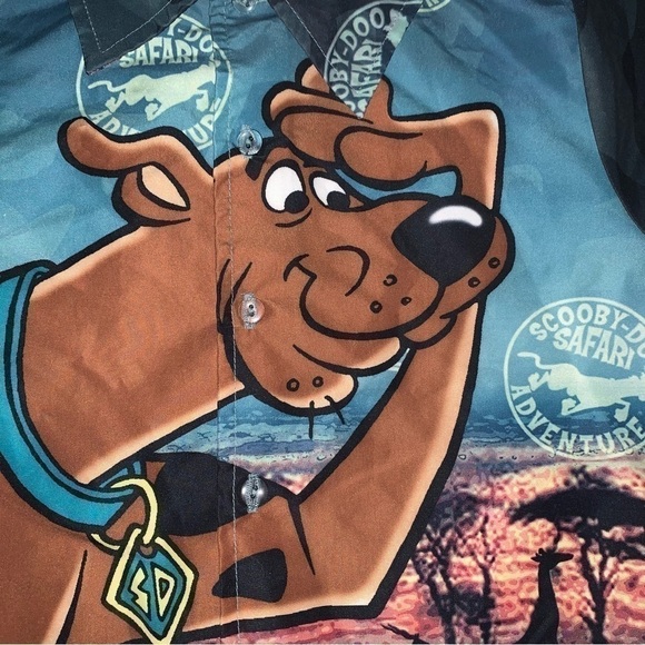 Vintage scooby-Doo safari adventure boys short sleeve button down - Picture 2 of 4